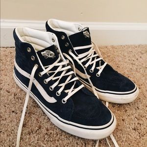 like-new blue suede high-top vans!!!